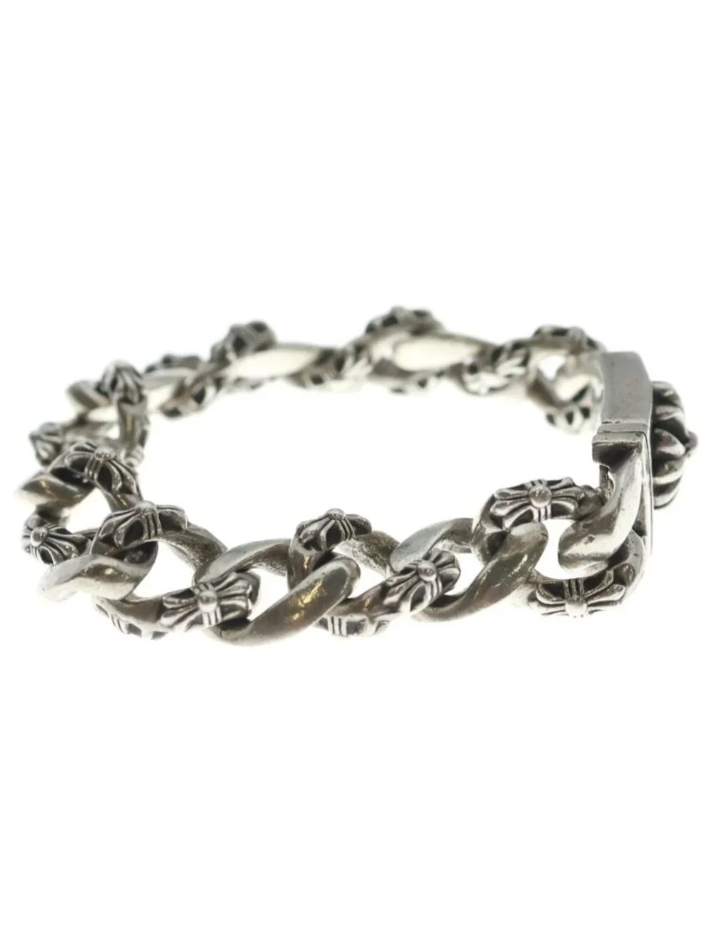 Chrome Hearts ID Box Fncy Chx Box ID Fancy Link Bracelet Silver